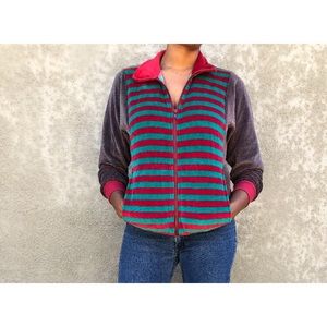 Vintage Velour Zip-Up Jacket